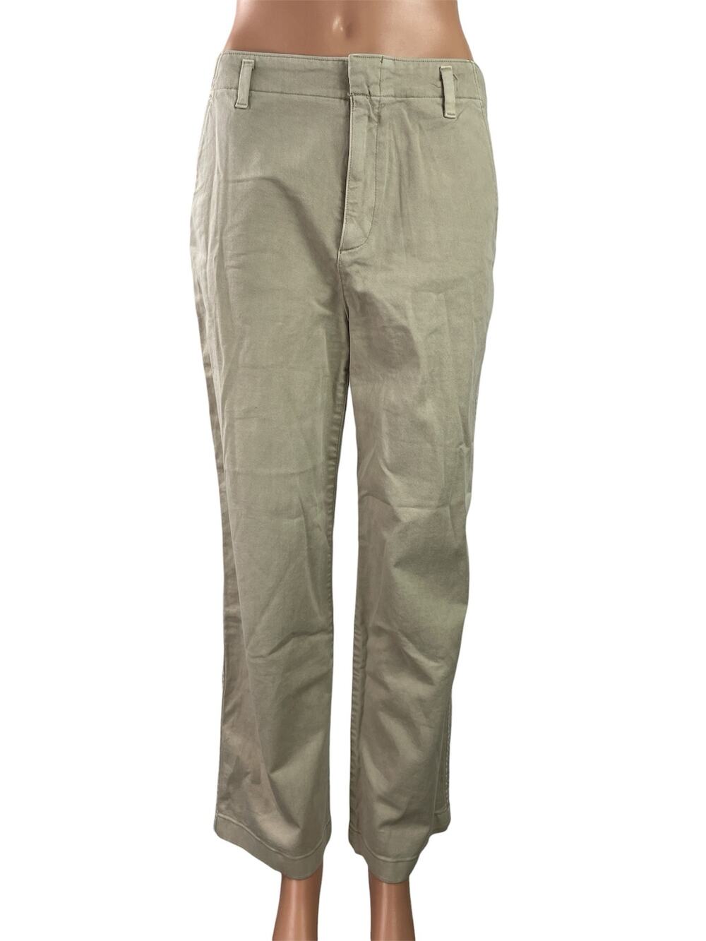 GAP Women's Beige High Rise Casual Relaxed Straight Chino Khaki Trouser Pants 4P